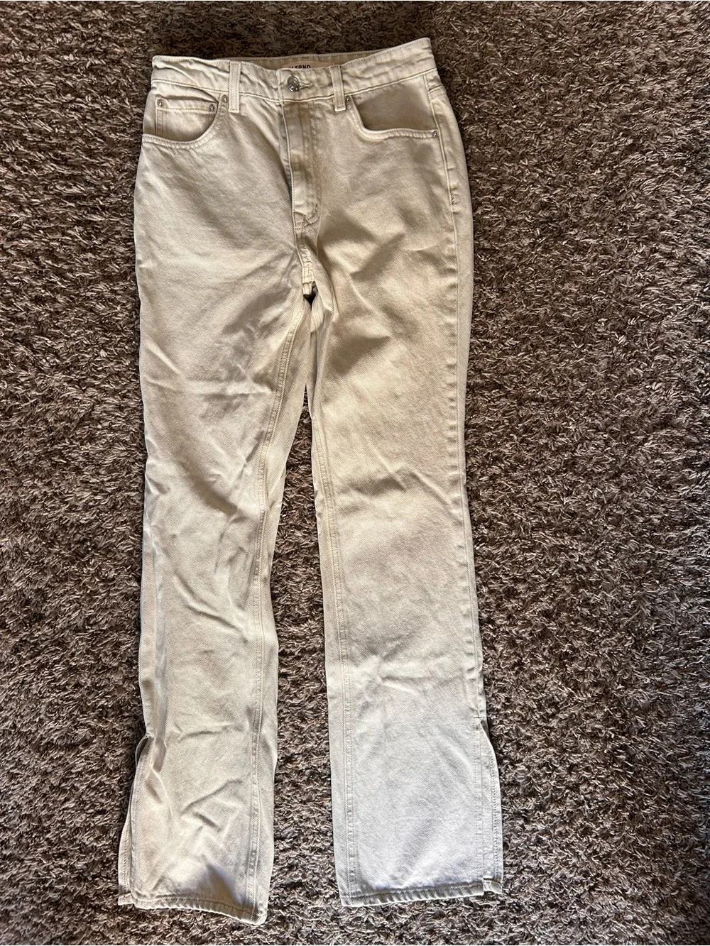 GRLFRND The Harlow High Rise Bootcut with Slit Women’s Beige Jeans Size 25 - Picture 3 of 8